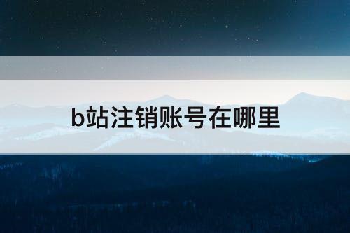 b站注销账号在哪里