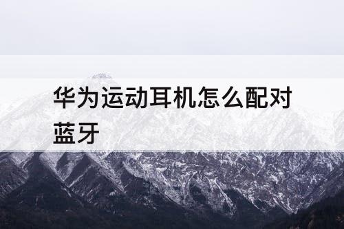 华为运动耳机怎么配对蓝牙