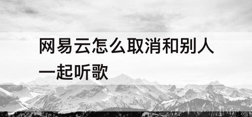 网易云怎么取消和别人一起听歌