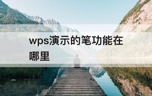 wps演示的笔功能在哪里