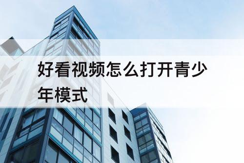 好看视频怎么打开青少年模式