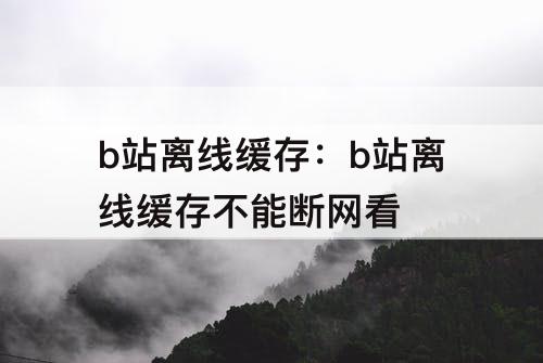 b站离线缓存：b站离线缓存不能断网看