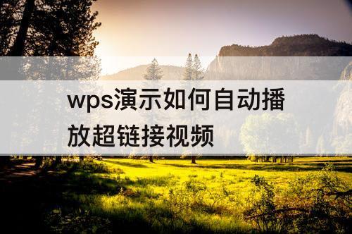 wps演示如何自动播放超链接视频