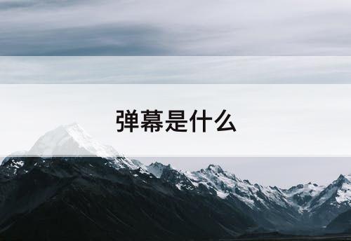 弹幕是什么