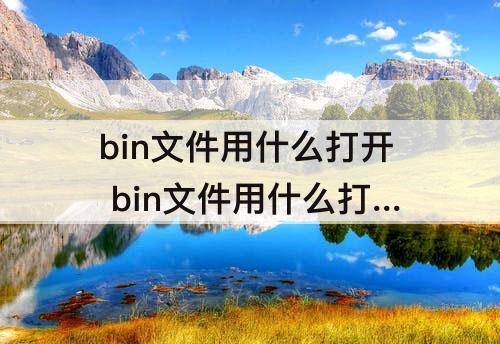 bin文件用什么打开 bin文件用什么打开方式