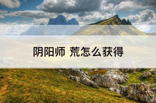 阴阳师 荒怎么获得