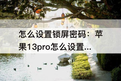怎么设置锁屏密码：苹果13pro怎么设置锁屏密码