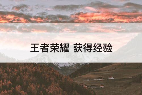 王者荣耀 获得经验