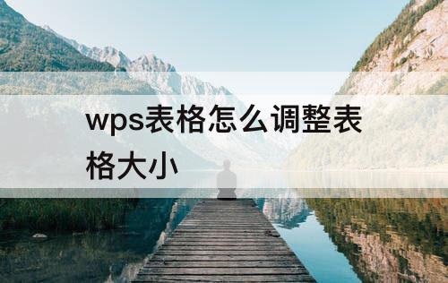 wps表格怎么调整表格大小