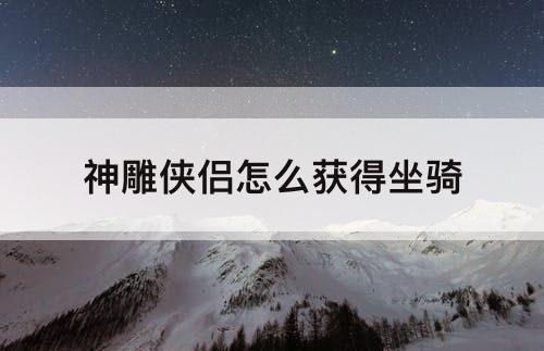 神雕侠侣怎么获得坐骑