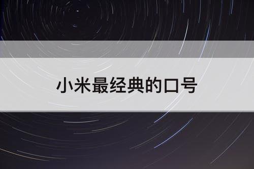 小米最经典的口号