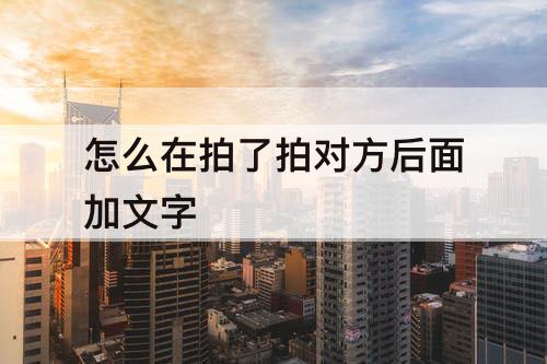 怎么在拍了拍对方后面加文字