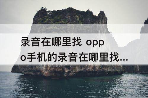 录音在哪里找 oppo手机的录音在哪里找到