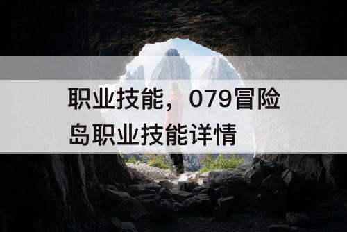 职业技能，079冒险岛职业技能详情