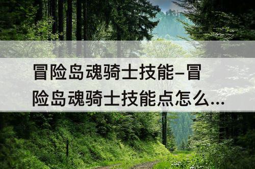 冒险岛魂骑士技能-冒险岛魂骑士技能点怎么加