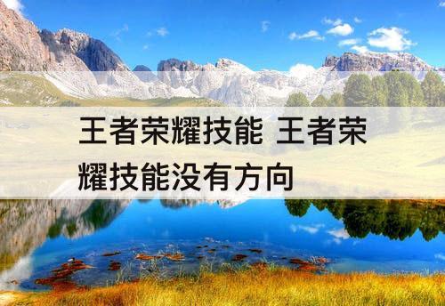 王者荣耀技能 王者荣耀技能没有方向