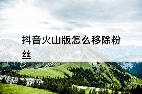 抖音火山版怎么移除粉丝