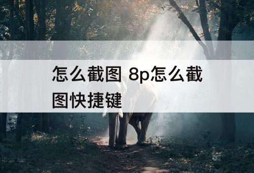 怎么截图 8p怎么截图快捷键