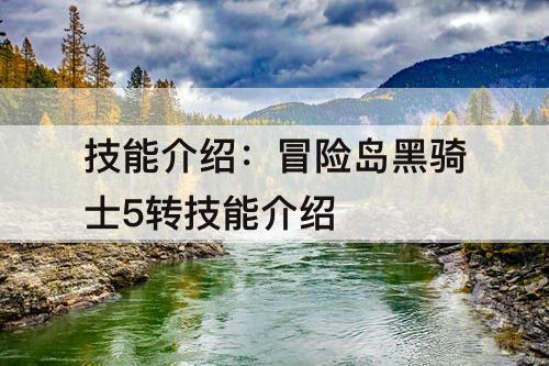 技能介绍：冒险岛黑骑士5转技能介绍