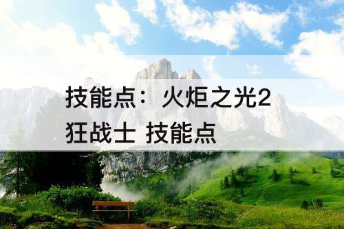 技能点:火炬之光2 狂战士 技能点