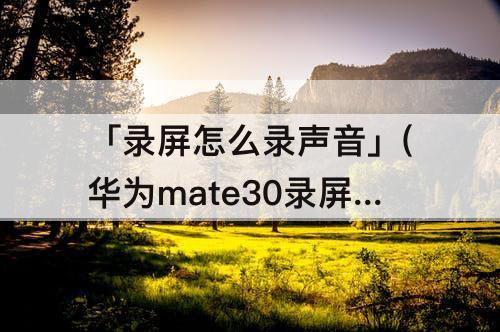 「录屏怎么录声音」(华为mate30录屏怎么录声音)