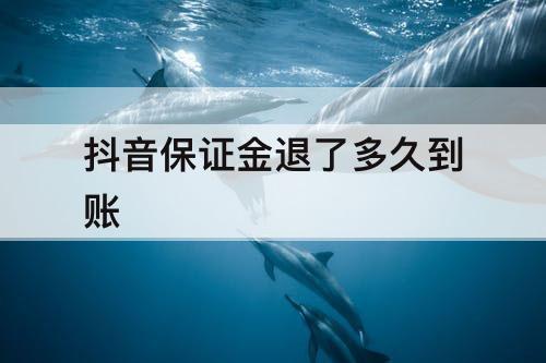 抖音保证金退了多久到账
