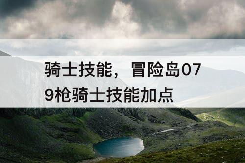 骑士技能，冒险岛079枪骑士技能加点