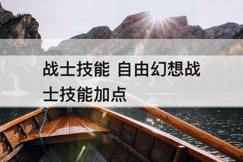 战士技能 自由幻想战士技能加点