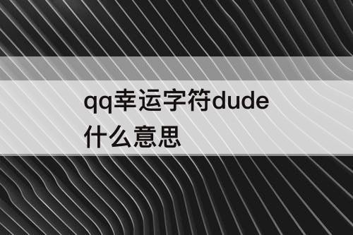 qq幸运字符dude什么意思