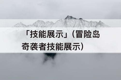 「技能展示」(冒险岛奇袭者技能展示)