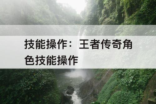 技能操作：王者传奇角色技能操作